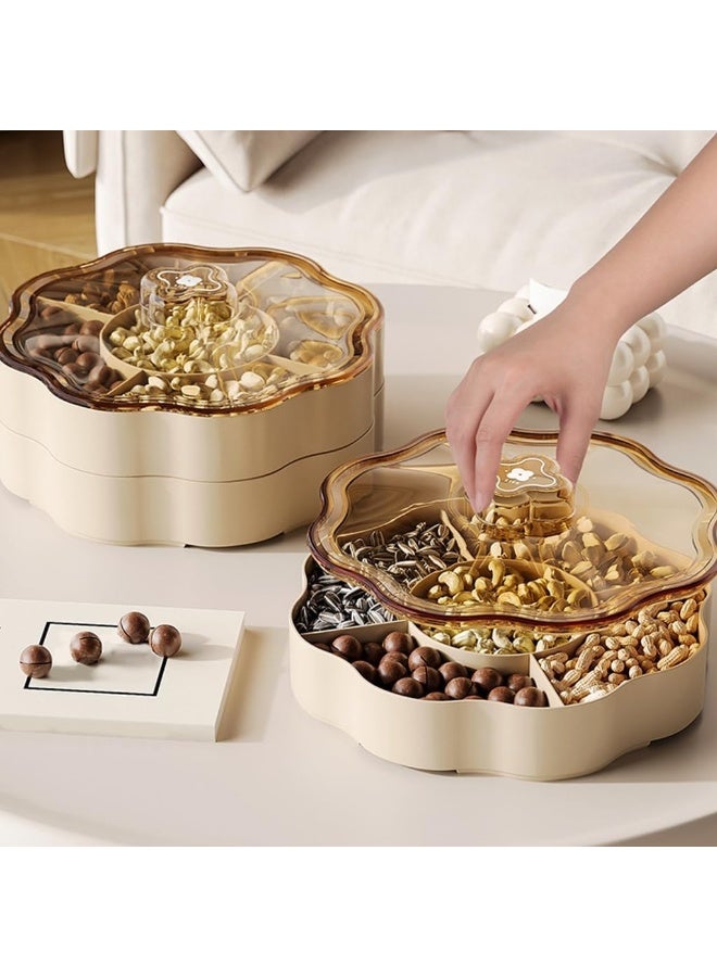 Bukela منظم الوجبات الخفيفة صندوق حلوى أنيق حاوية تخزين الفواكه المجففة مع 5 أقسام لوازم تنظيم المنزل - Image 4